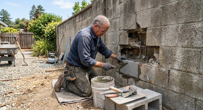 Block Wall Repair in Redding, CT