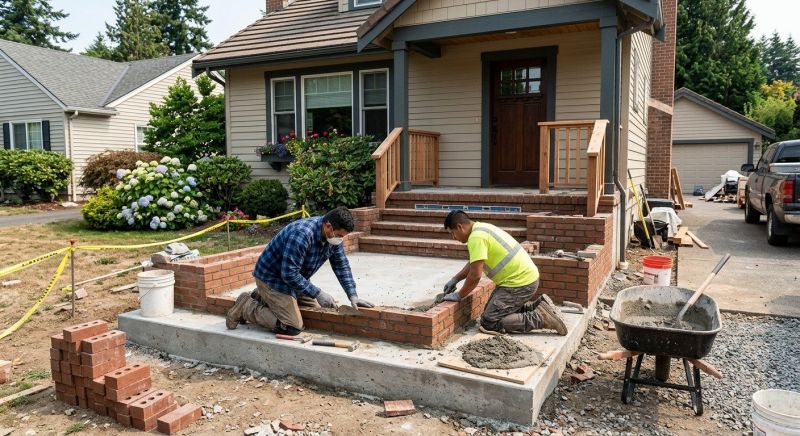 Brick Porch Installation in Hamden, CT