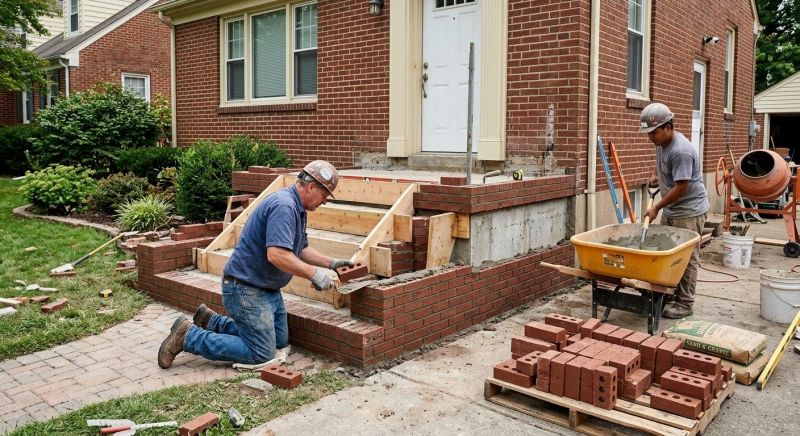 Brick Porch Installation in Hamden, CT