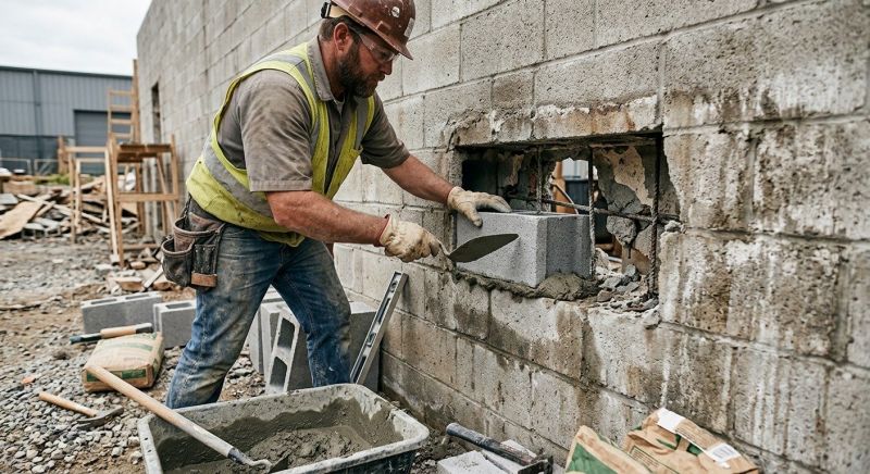 Cinder Block Wall Repair in Berlin, CT