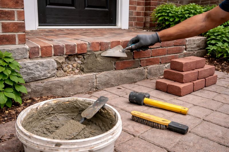 Entryway Brick Repair in Hamden, CT