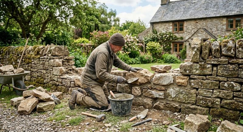 Stone Wall Repair in Hamden, CT